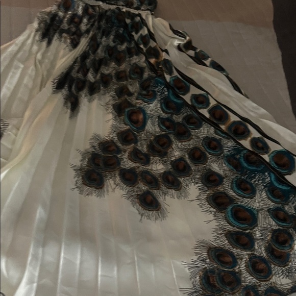 (STEP IN STYLE)Peacock Print Spaghetti Strap women’s Dress with Stretch Waist - Picture 15 of 17